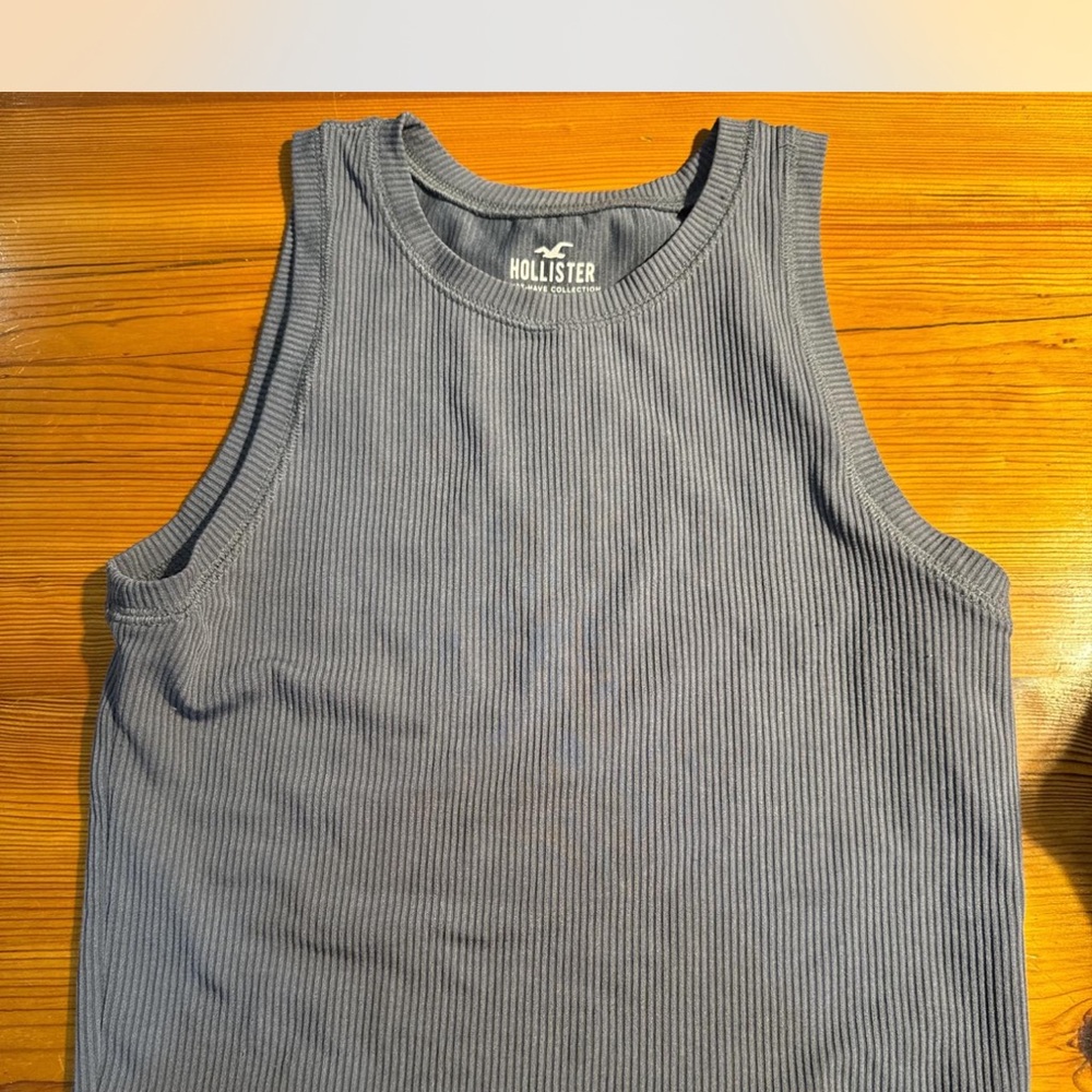 Hollister Charcoal Ribbed Sleeveless Top